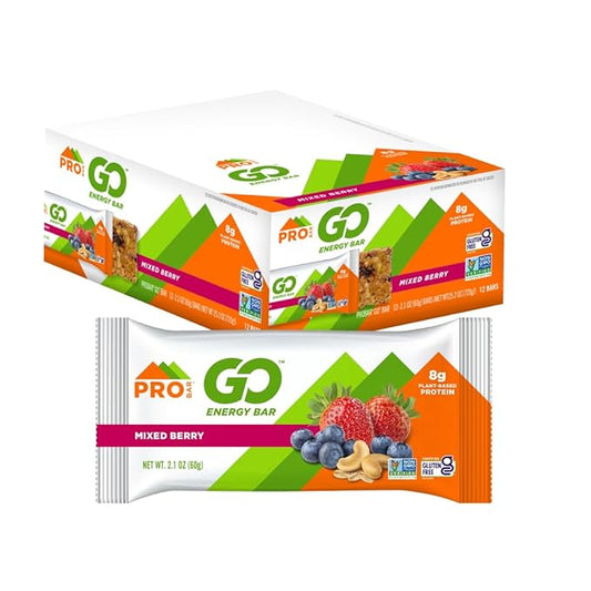 PROBAR - GO Energy Bars - Mixed Berry - Gluten-Free, Non-GMO, Whole-Food Ingredient Snack Bars (12 Count)