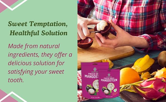 NOKKI FARM Freeze Dried Mangosteen - Healthy & Exotic Tropical Fruit Snacks, No Added Sugar or Preservatives, Kid-Approved, Shelf-Stable & Portable for On-The-Go Snacking - (Pack of 3)