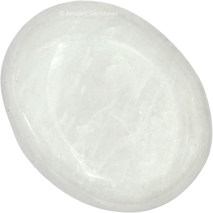 Amazing Gemstone Snow Quartz Crystals and Healing Stones - Large Palm Stone Crystals Piedra - Crystal for Good Luck, Balanced Positive Energy, Meditation - Unique Stocking Stuffers, Gifts for Women