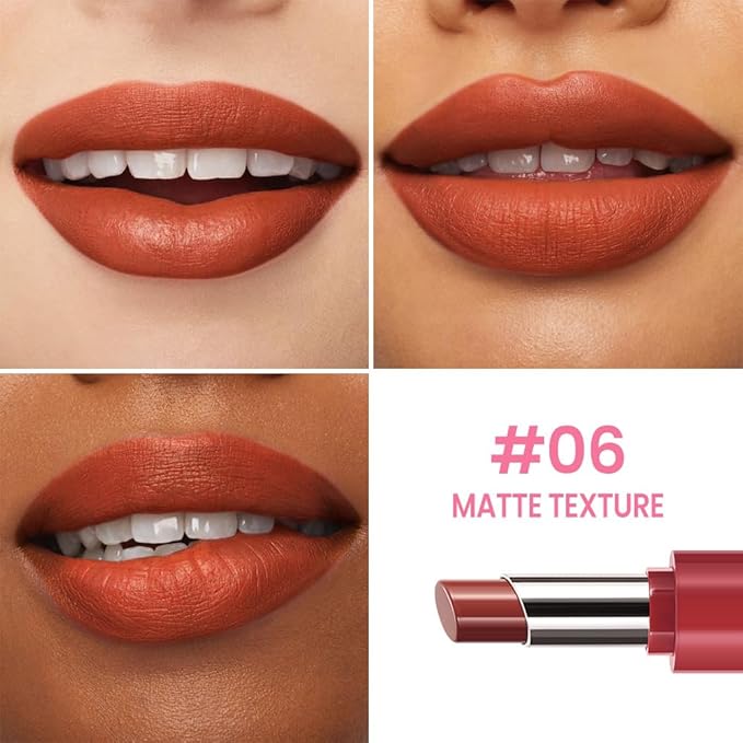 Honey Lipstick Tinted Lip Balm - Matte Tint Cream Lipsticks for All Skin Tones, Hydrating Lip Stain, Can be Buildable Blendable Nourishing Moisturizing Suitable for Women to Every Day Makeup 06