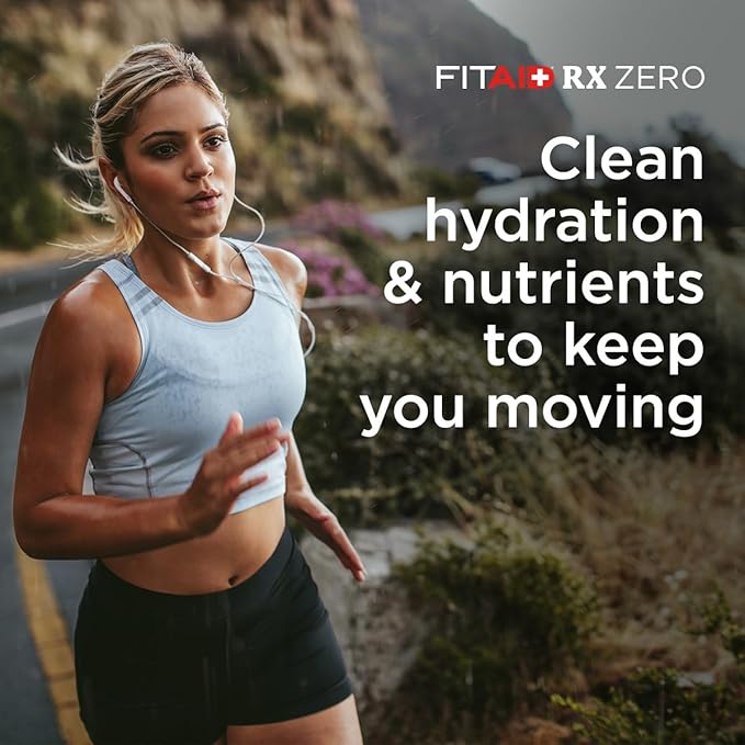 FITAID RX Zero Sugar, Encapsulated Creatine, Workout Recovery Drink, All-In-One Blend, BCAAs Glucosamine, Turmeric, B-Complex, Electrolytes, Juicy Apple, 12 Fl Oz (Pack of 24)