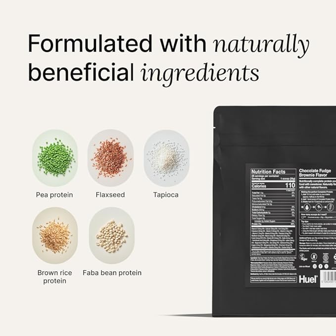 Huel Vegan Protein Powder | Chocolate Fudge Brownie | Complete Nutrition | 20g Protein Powder | 100% Plant-Based | 27 Vitamins & Minerals, Gluten Free, Non-GMO, Lactose Free | 26 Servings