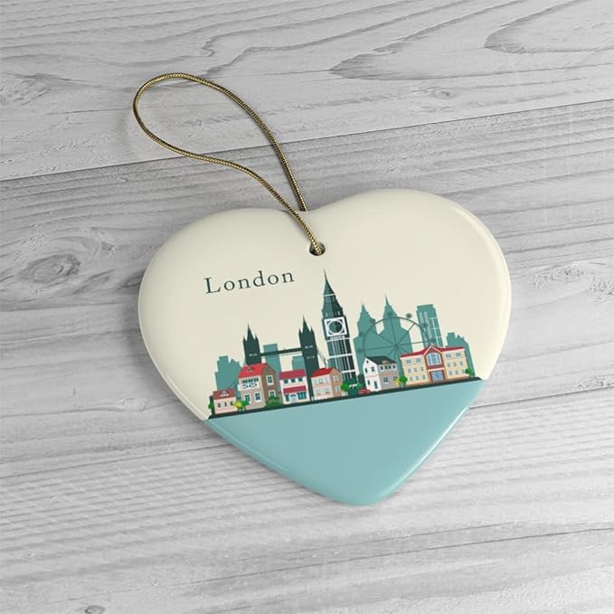 London Ornament, England Landmark Christmas Decoration (Heart)