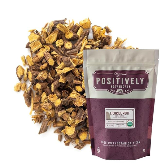 Organic Positively Botanicals Company, Licorice Root, Herbal Tea Loose Leaf Botanical, 16 Ounce