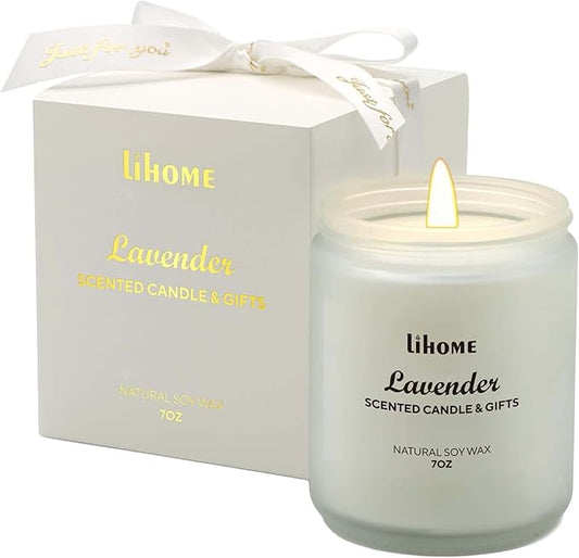 Candles Gifts for Women, Natural Soy Wax Candle for Home Scented Perfect for Christmas, Birthday, Mother's Day, Lavender Scented Candles