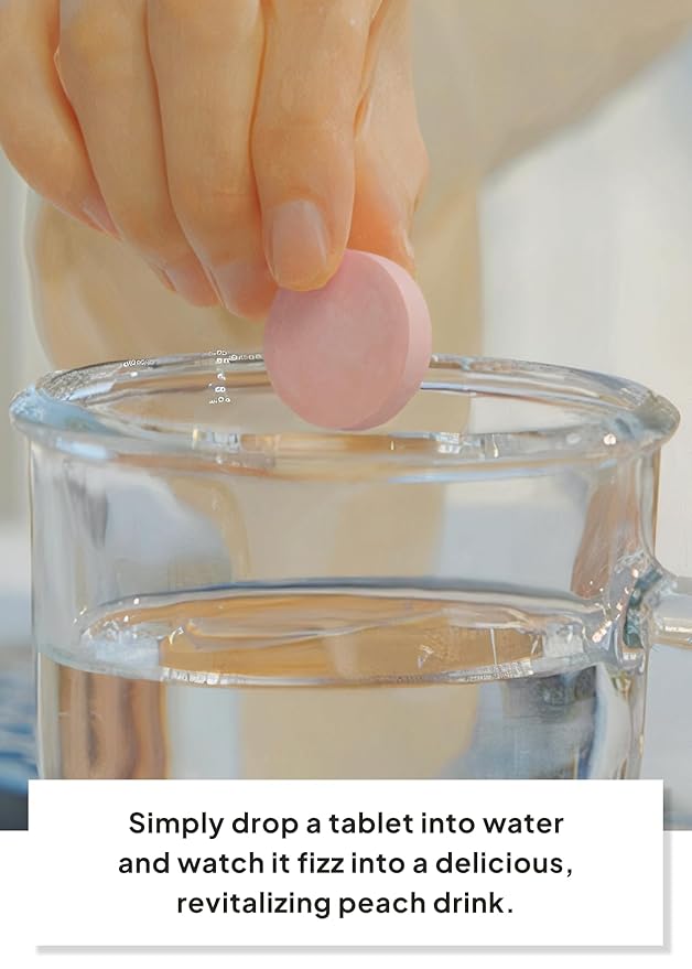 Korean Food Everteen Kombucha Effervescent Drink Mix – Peach Flavor, 30 Count, Low Calorie, Probiotic + Prebiotic, Sugar-Free, Korean Sparkling Fermented Tea Beverage