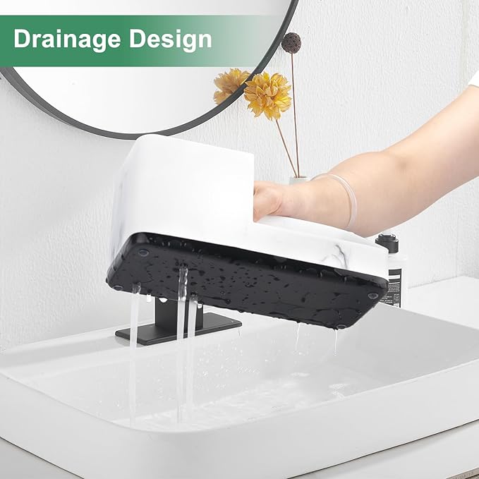 Marble Bathroom Counter Organizer, Kids Electric Toothbrush and Toothpaste Holders for Bathroom Organizers and Storage (Marble)