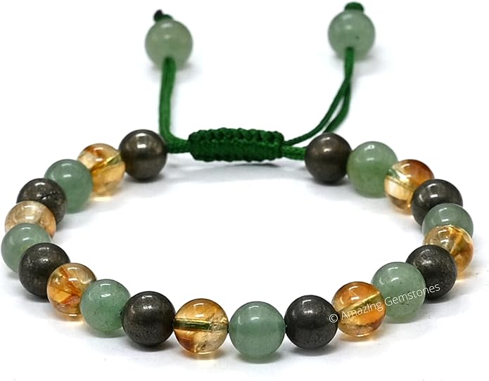 Natural Healing Crystal Bracelet for Women - Mens Bracelet Energy Balancing Gemstones Set - Adjustable Stone Bead Bracelet for Men and Women - Chakra Crystal Therapy Accessory, Meditation