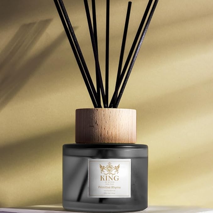 Reed Diffuser (200ml) Primitive Rhyme Reed Diffuser Set,Reed Diffuser & Oil Diffuser Sticks with Flower, Aromatherapy, Home & Kitchen Décor,Fragrance and Gifts