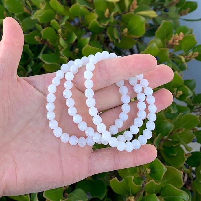 Adabele 1pc Natural Stretch Gemstone Bracelet 6mm (0.24 Inch) Bead 7" 7.5" 8 inch Healing Crystal Quartz Energy Chakra Jewelry Women Birthday Gift