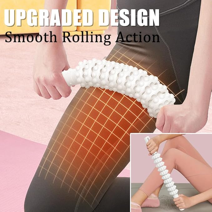 Fascia Muscle Roller Flexible Massage Stick,Lymphatic Drainage Massager Handheld,Trigger Point Leg Back Pain Massager Tools for Tightness, Soothing Cramp,Relieve Muscle Stress