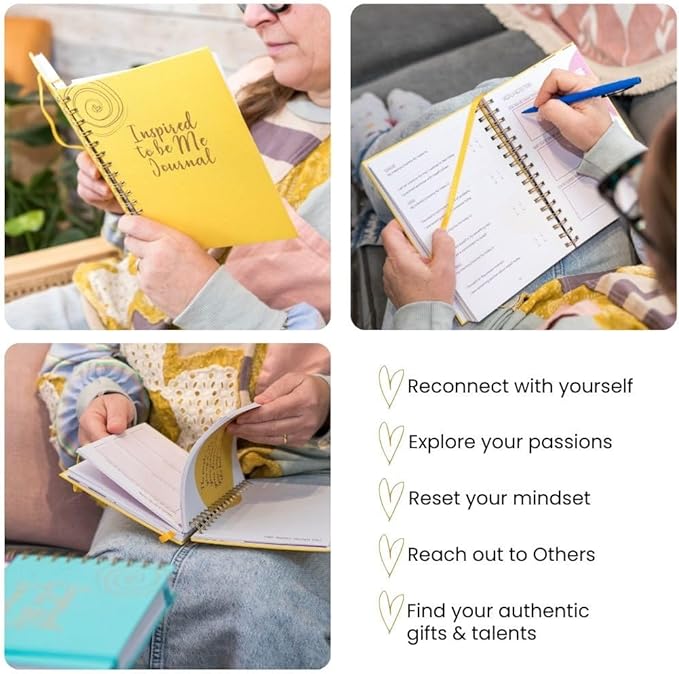 Journals for Women - Inspired to Be Me Journal -Self Care Gifts for Women - Journal with Weekly Intention & Reflection Pages - Gift for Women's Personal Growth & Healing Journey - Includes Inspirational Poem