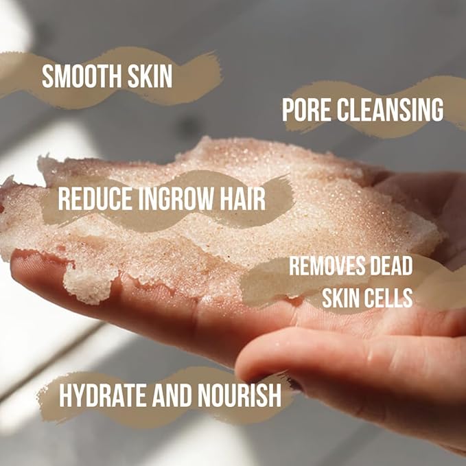 Organic Coconut Oil Scrub, Exfoliating Salt Body Scrub, Deep Cleansing for Soft Skin Remove Dead Skin Cells, Great for Toning Skin, Acne Stretch Marks Cellulite Bump Eraser, Natural Skincare Exfoliant