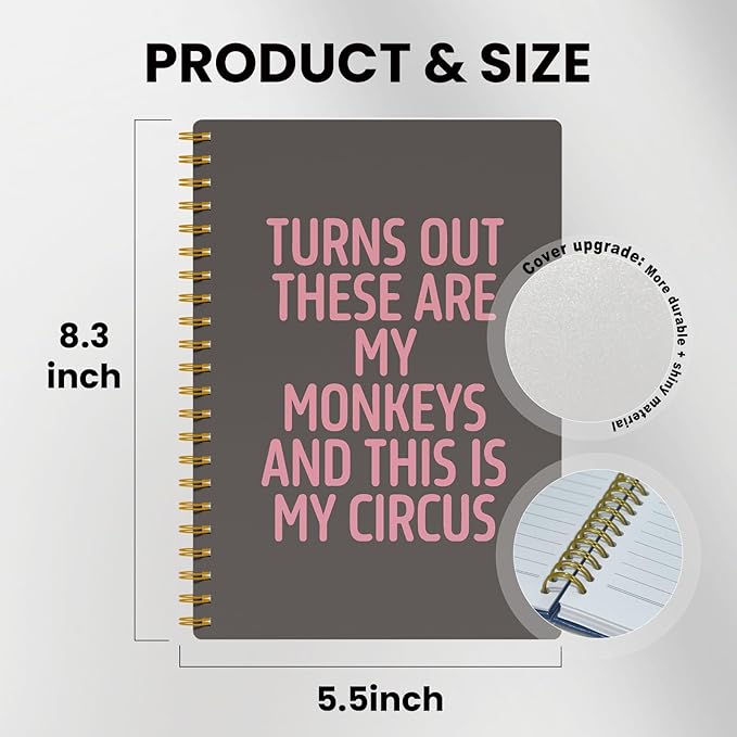 EKGJW Funny Notebooks for Work,Brown Aesthetic Journal, Funny Boss Day Gifts, Boss Gifts for Men Women, Funny Gifts for Boss, Boss Office Decor, Spiral Notebook 5.5x8.3 Inch