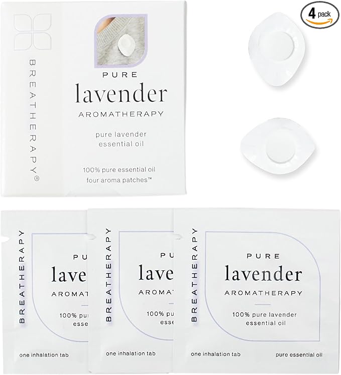 Aromatherapy Lavender Patches - Pure Essential Oil Aroma Patch - Lavender Essential Oils for Headache - 4-Pack