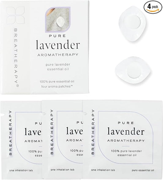Aromatherapy Lavender Patches - Pure Essential Oil Aroma Patch - Lavender Essential Oils for Headache - 4-Pack