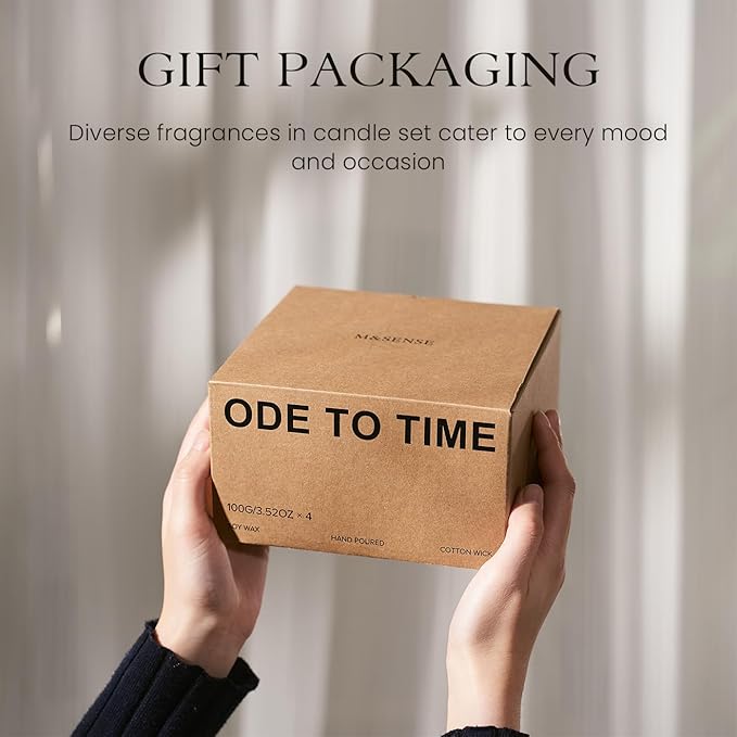 4 Pack Candles for Home Scented Aromatherapy Candle Gift Set for Women Soy Wax Long Lasting Amber Jar Candles Gift for Birthday Housewarming Mother's Valentine Day