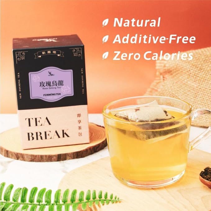Fonming Tea- Rose Oolong Tea Bags – Individually Wrapped – Unsweetened, Light Floral Flavor – Hot or Cold Brew – Slimming & Refreshing Wellness Tea