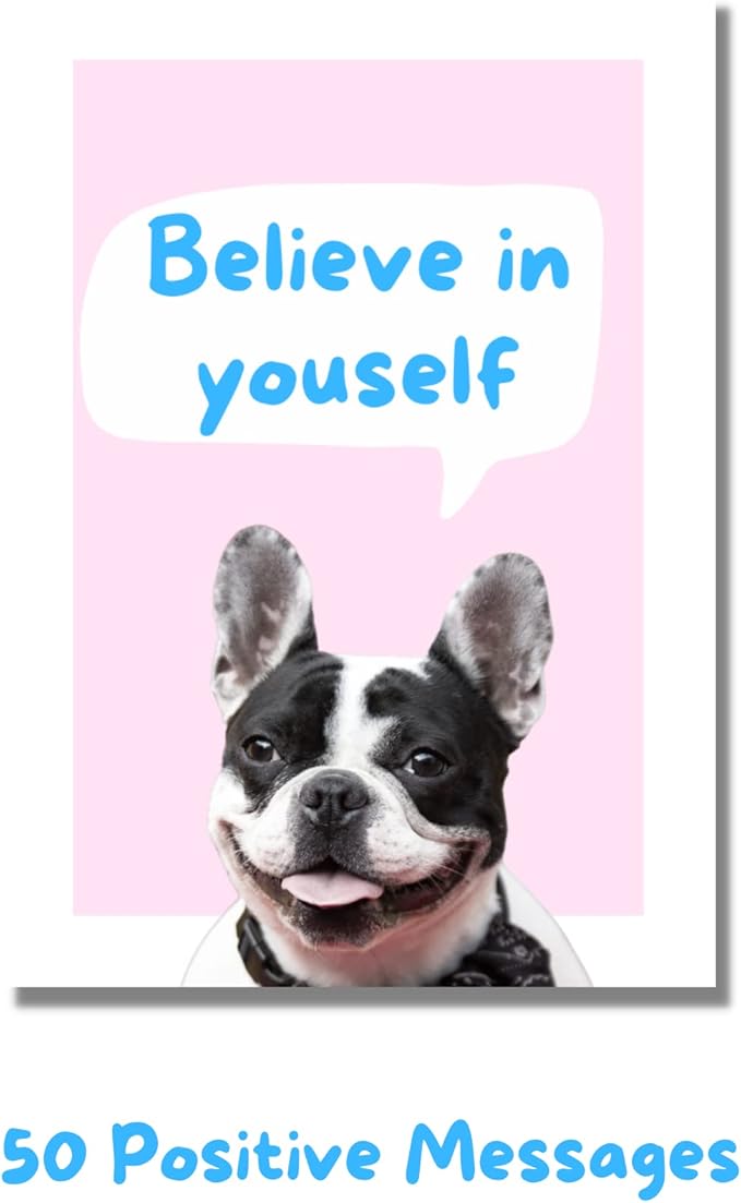 CATCHYOURDREAMS Dogs Against Anxiety Cards - 50 Cards For Self Esteem and Stress, Affirmations for Anxiety Emotions Tarot Self Therapy (Dogs Against Anxiety)