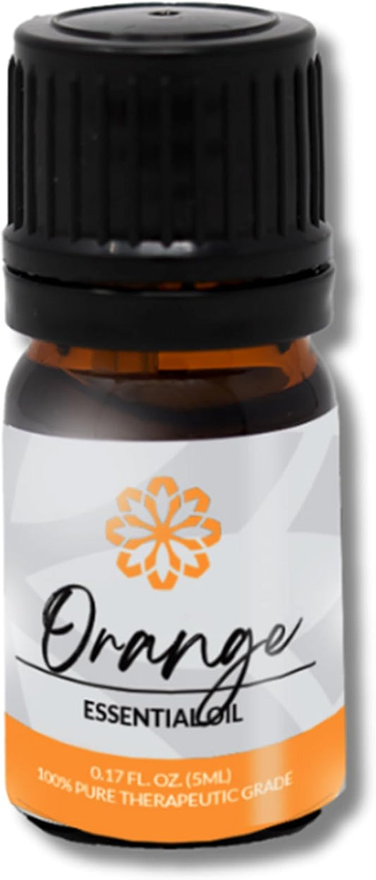 Essence Orange Essential Oil – 100% Pure & Therapeutic Grade – Perfect for Aromatherapy, Diffusers & Recharging Essence Nasal Diffuser Rings – Natural Stress & Mood Support (5mL)