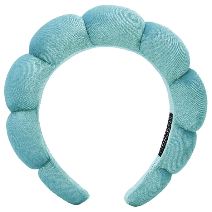 Spa Headbands for Washing Face or Makeup, Sponge Bubble Skincare Headbands, Puffy Terry Cloth Hairband for Women, Skin Care Makeup Headwear Hair Accessories for Girls