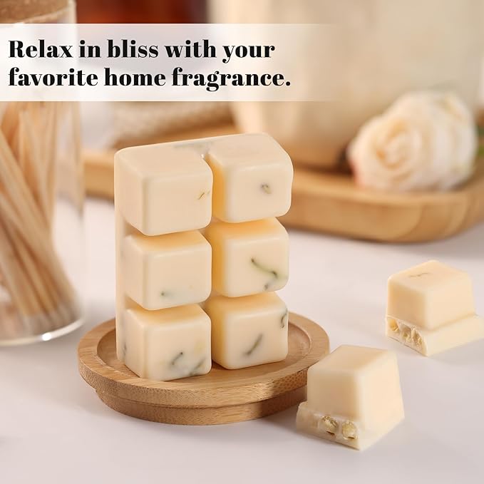 DEVI Scented Wax Melts, Natural Soy Wax Cubes Strong Scent -Moonlit Jasmine - Long Lasting Scented Melts for Warmer,4 Pack(24-Cubes)