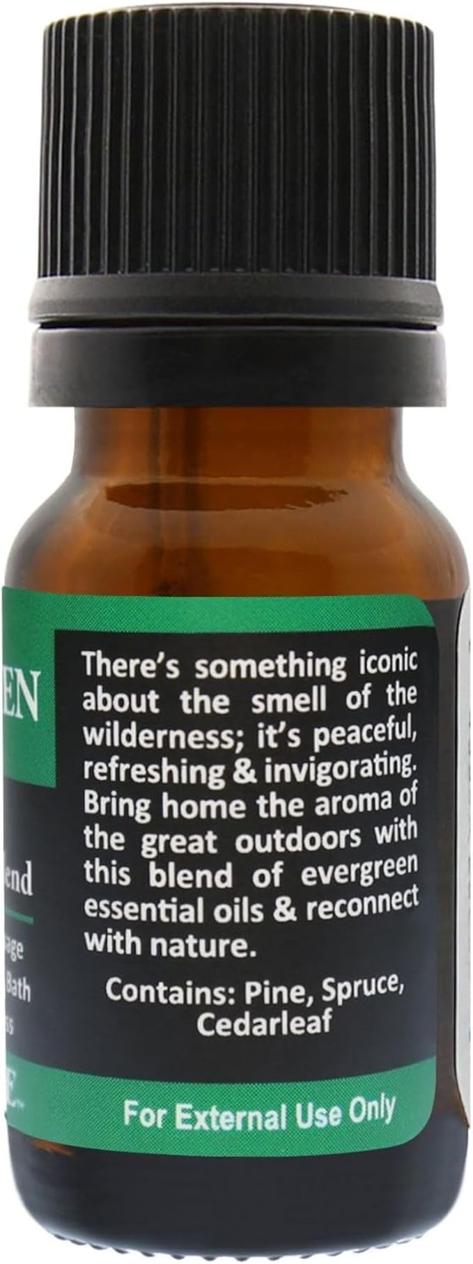 Plantlife Evergreen Aromatherapy Essential Oil Blend - Straight from The Plant 100% Pure Therapeutic Grade - No Additives or Fillers - Made in California 10 ml