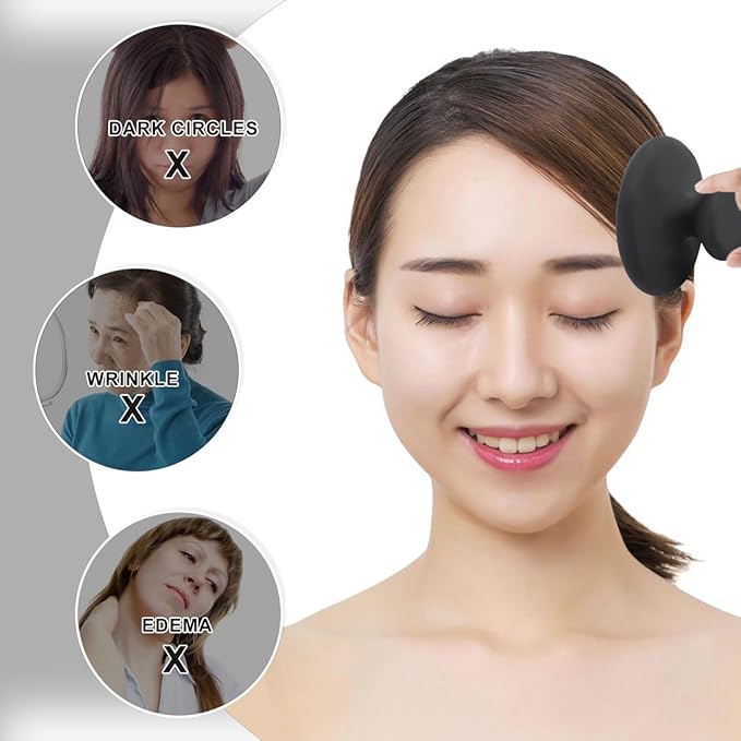 Healifty 2Pcs Mushroom Massage Hot Stones Warmer Basalt Bian Stone Guasha Tools Volcanic Rocks for Spa Relaxing Healing 2.16 X 2.16 X 1.49 Inch