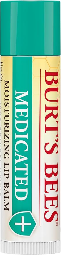 Burt's Bees Lip Balm Stocking Stuffers, Moisturizing Lip Care Christmas Gifts for Dry Chapped Lips, Medicated with Menthol & Eucalyptus, 100% Natural (2-Pack)