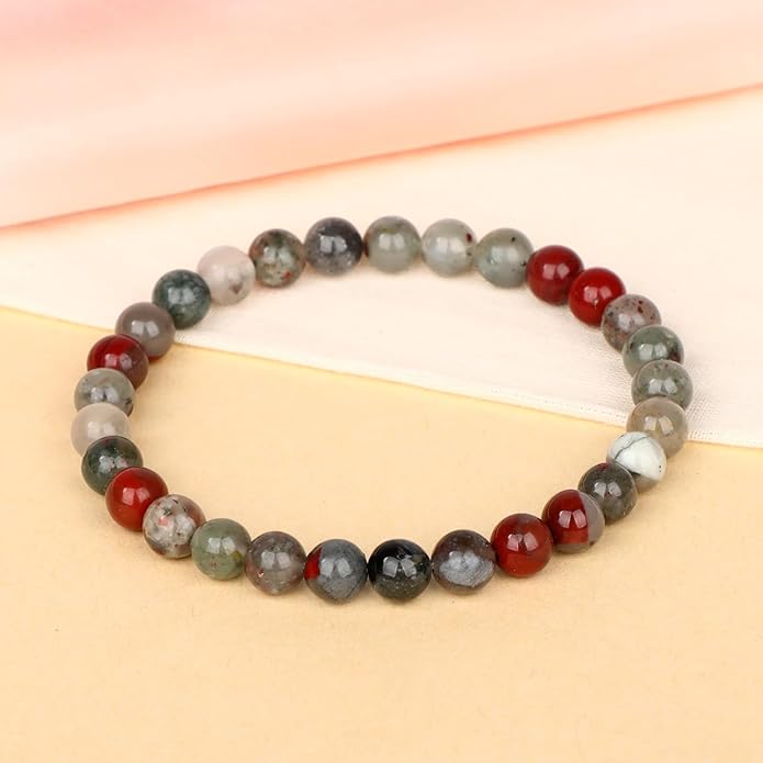 LPBeads Handmade Natural Gemstone Stretch Elastic Bracelet Healing Crystal Round Stone Beads Jewelry Gifts for Women Men