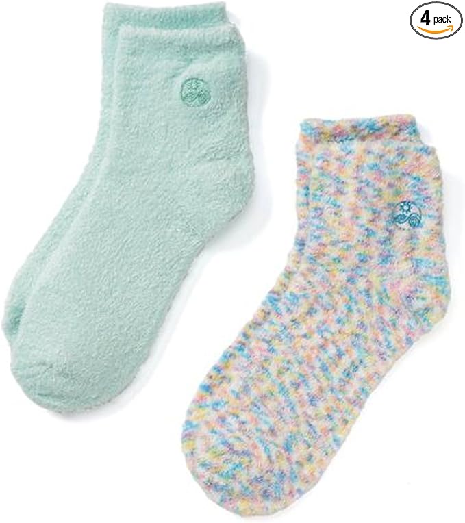 Earth Therapeutics Aloe Socks, 2 Pair Per Package (1 Pair Multi-colored, One Pair Aqua) by Earth Therapeutics