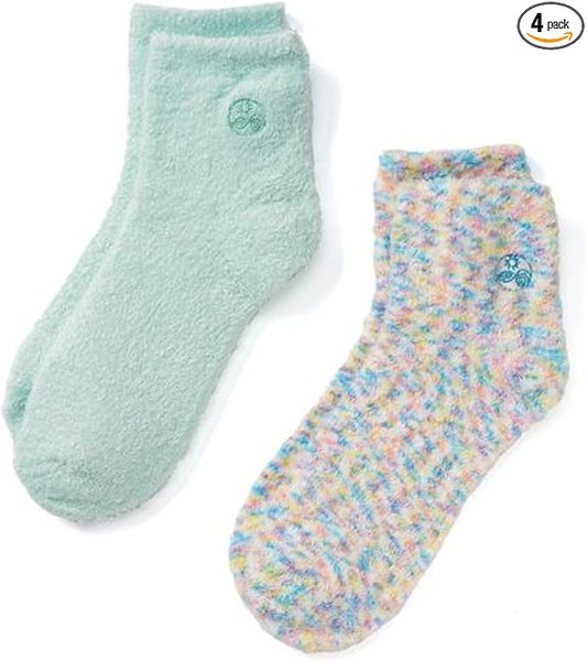 Earth Therapeutics Aloe Socks, 2 Pair Per Package (1 Pair Multi-colored, One Pair Aqua) by Earth Therapeutics