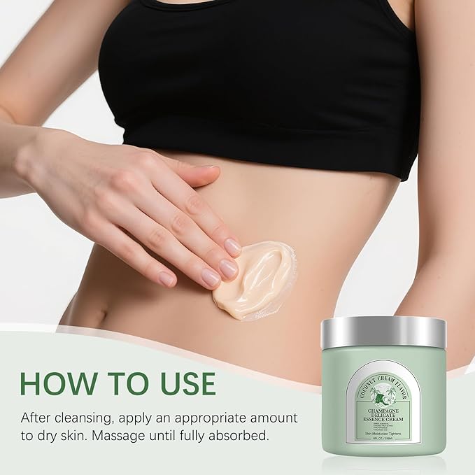 Champagne Lift Body Cream, Hydrating Lift Firming and Hydrates Dry Skin Arms & Legs (Coconut)