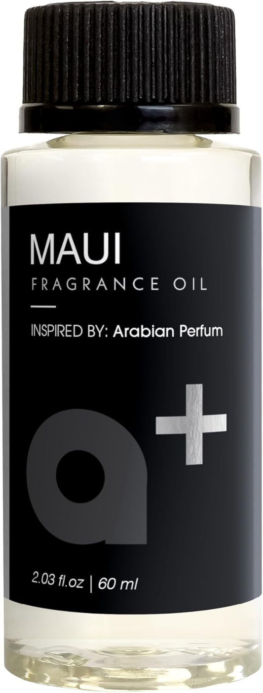 Aromar+ Fragrance Oil – Maui-Inspired by Arabian Perfume – Luxury Hotel Scent Experience with Rose, Lemon & Vanilla – for Waterless Diffusers – Lon-Lasting Home Aroma – 2oz/60mL