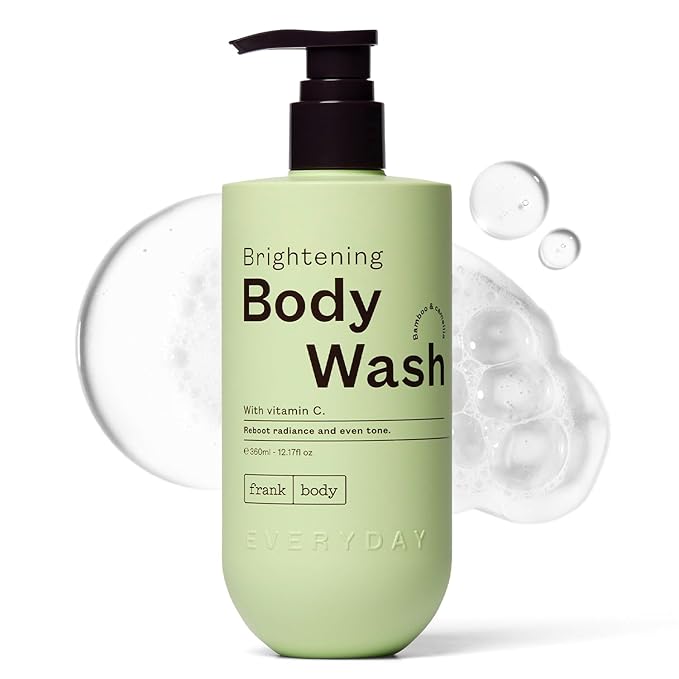 frank body Brightening Body Wash | Evens Tone & Brightens | Vitamin C, Kakadu Plum & Pomegranate | Bamboo & Camellia Scent | Vegan & Cruelty Free | 12.17 fl oz / 360 ml