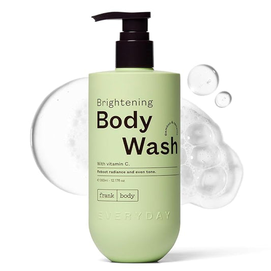 frank body Brightening Body Wash | Evens Tone & Brightens | Vitamin C, Kakadu Plum & Pomegranate | Bamboo & Camellia Scent | Vegan & Cruelty Free | 12.17 fl oz / 360 ml