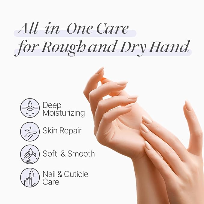 koelf PETITFEE Rose Petal Satin Hand Mask (5pairs) - Intensive Nourishing, Moisturizing Gloves, Rose Scented Hand Repair Masks with Peptide, Collagen, Shea Butter for Silky Smooth Hand, Hand Treatment