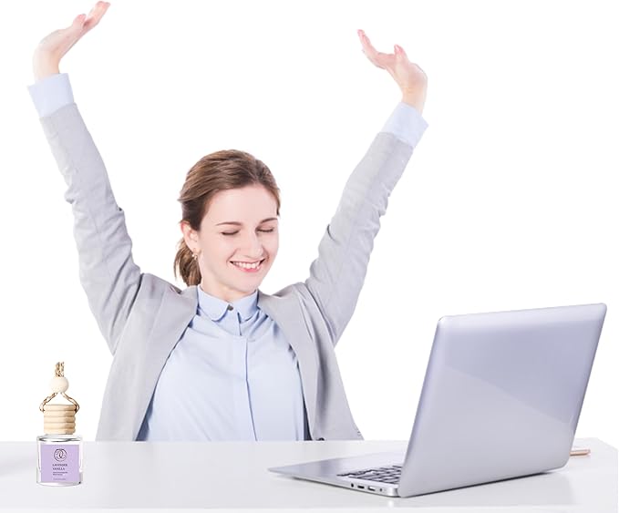 2Pack Lavender Vanilla Scented Automotive Air Freshener Set, Car Accessories Decoration Hanging Scented Car Diffuser for Men Women Best Gifts