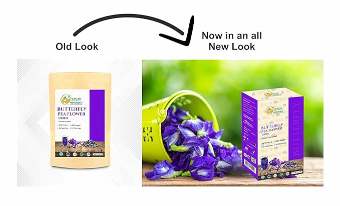 Herbs Botanica Dried Butterfly Pea Flowers For Tea Premium Herbal Tea 100% Clitoria Ternatea Flower Non Toxic, Vegan, Caffiene Free, GMO Free 5.3 oz / 150 gm