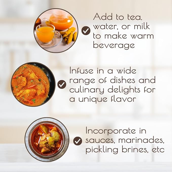 Darsa Organics Turmeric Root (Cut & Sifted) 16 oz, Premium Grade USDA Organic Curcuma longa, Great for Teas, Smoothies, Pickling & Golden Milk, Non-GMO, Gluten-Free, Vegan, Kosher