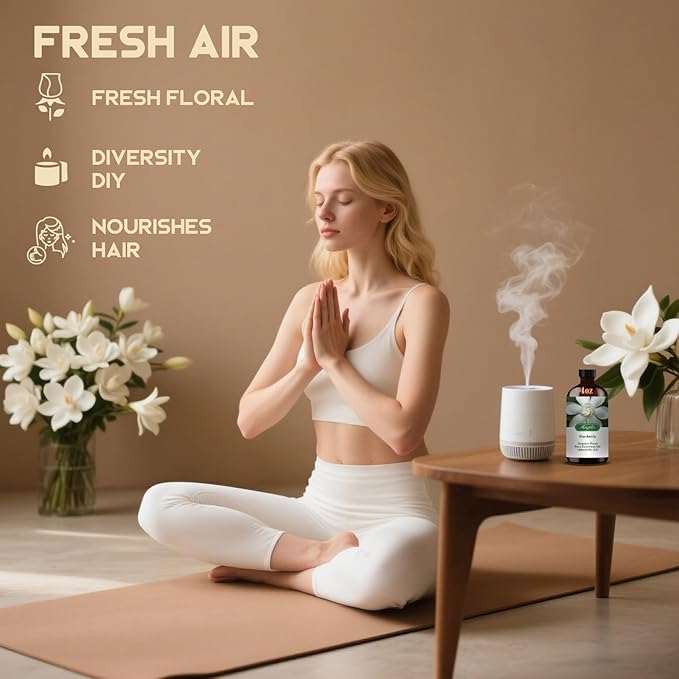 Gardenia Fragrance Oil-Gardenia Essential Oil 4.33oz (130ml)-100% Pure Natural Scent for Diffusers, Candles, Soap Making & Aromatherapy-Relaxing Home & Gift Essential Oil for Bath, Massage