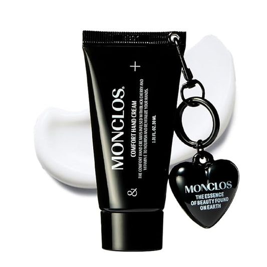 Comfort Hand Cream with Heart Keychain (1.01 fl oz) – Lightweight Moisturizer with Black Cherry Antioxidants, Shea Butter, and Almond Oil for Dry Skin