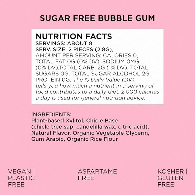 SIMPLY Gum | Dental Gum | Xylitol Chewing Gum- Sugar Free | Variety Pack- Bubblegum, Peppermint, Spearmint | Pack of Six (90 Pieces Total) | Synthetic Plastic Free + Sugar Free + Aspartame Free