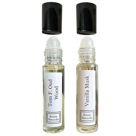 Perfume Sampler Set Woman - Perfumed Body Oil, Mini Perfume, Rollerball Fragrance Oil, Travel Size Cologne, 2 pc Duo (Set #12)