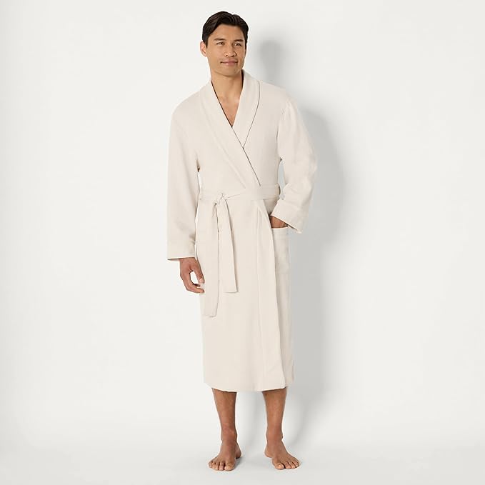 Amazon Essentials Men's Lightweight Waffle Bathrobe (Available in Big & Tall)