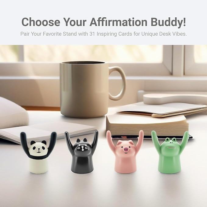 ZEARPT Affirmation Card Deck for Women, Self Care Gift, Positive Affirmation Cards with Holder, Gift for Her, Daughter, Niece, Sister, Daily Affirmations, Midlife Manifestation Gift (Black - Cat)