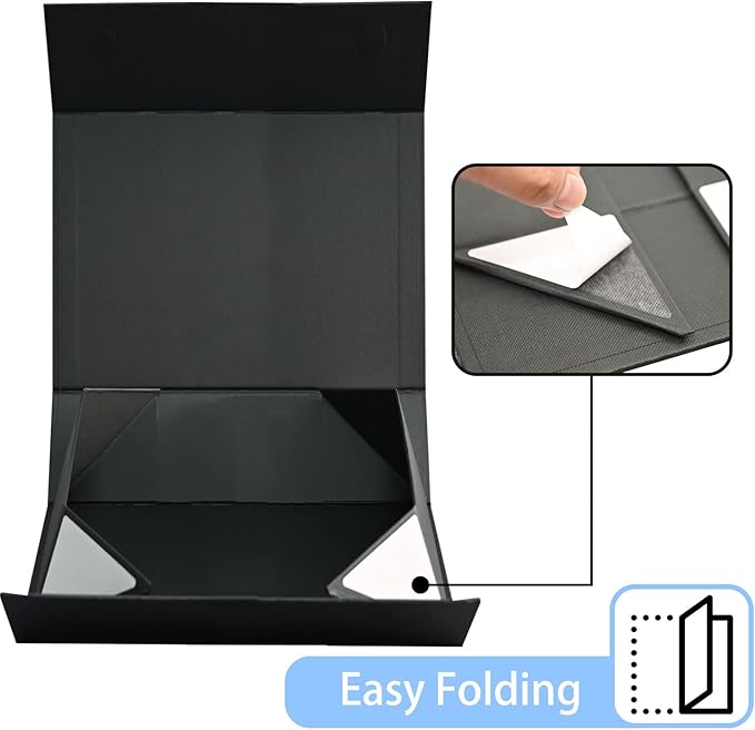 LIFELUM Gift Box 13.5''x10''x4'' Large Black Gifts Boxes with Magnetic Lids Luxury Birthday Gift Box for Groomsman Proposal Gifts Contains Card, Ribbon, Filler