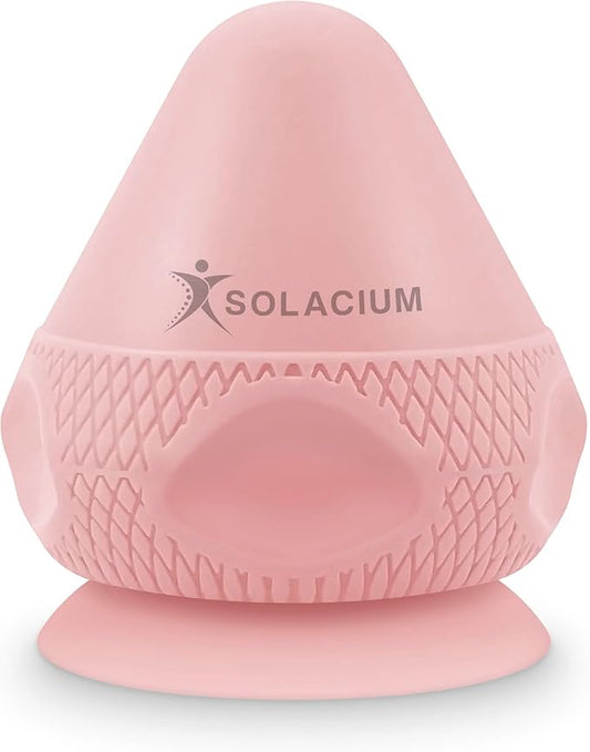 Solacium Mountable Massage Therapy Tool - Multi-Surface Suction Cup Wall Massage Tool for Sore Muscles, Myofascial Release, Stress Relief, Trigger Point and Deep Tissue Massage (Pink)