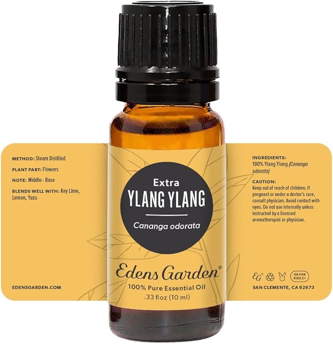 Edens Garden Ylang Ylang- Extra Essential Oil- 100% Pure Premium Grade, Undiluted, Natural, Therapeutic, Aromatherapy, The Best for Diffuser, Candle, Laundry, Hair 10 ml (.33 fl oz)