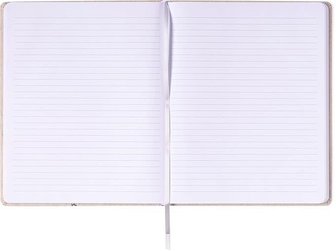 Eccolo Large Lined Journal Notebook, Flexible Cover, Writing Journal, 256 Ruled Ivory Pages, Ribbon Bookmark, Lay Flat, Desk Size for Work or School, Size 8-x-10-Inches, Linen Floral
